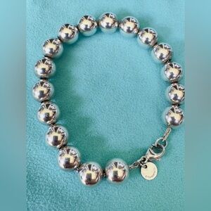 Tiffany & Co. Sterling Silver HardWear 10mm Bead Ball Bracelet 7.5”